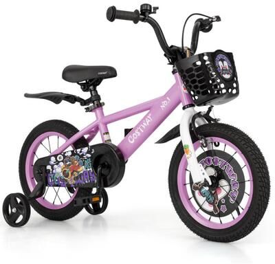 Costway 14 Inch Kids Bike for 3-5 Years Old Sport Bicycle with Adjustable Handlebar and Saddle-14 inches