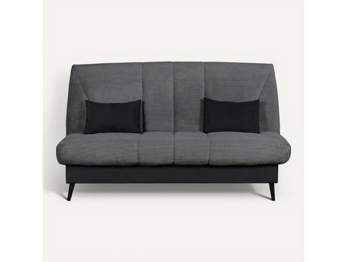 Banquette-lit clic-clac DOUCEUR tissu velours charbon