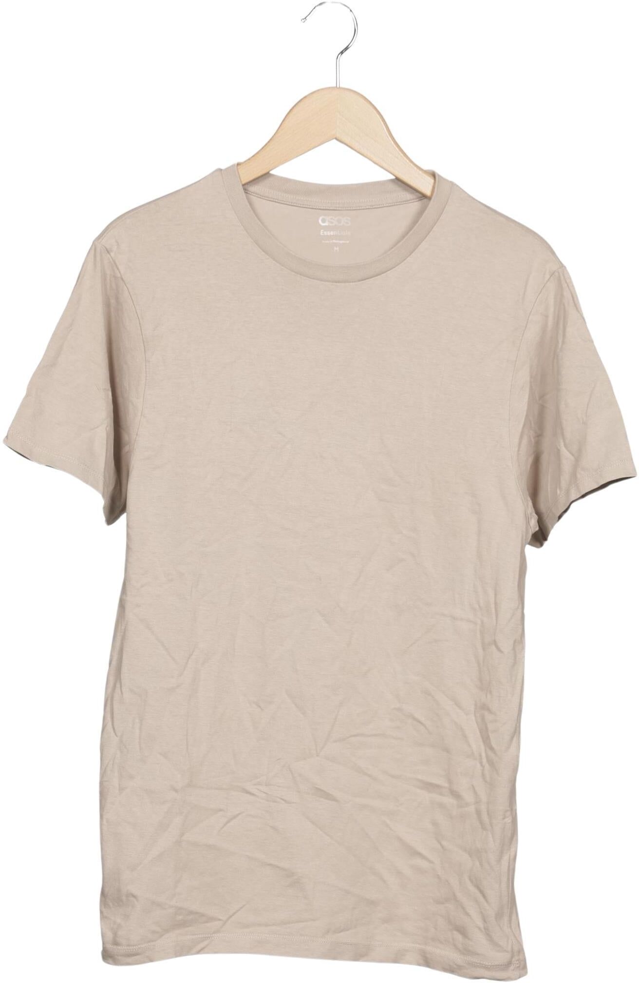 asos Herren T-Shirt, Beige, Gr. M, Baumwolle - Second Hand