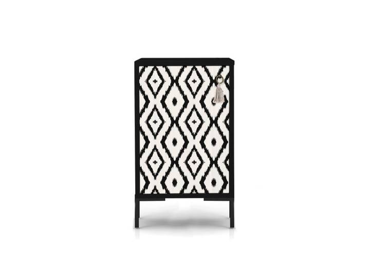 Table de chevet en MDF imprimé Ikat