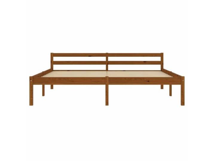 Lit 2 personnes Jill - Cadre de lit Marron miel Bois de pin massif - 160x200 cm