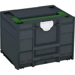 Tanos systainer3 Combi M 287 anthrazit (RAL 7016), Verschluss lichtgrau (RAL 7035), Griff smaragdgrün (RAL 6001) - 83550047.223