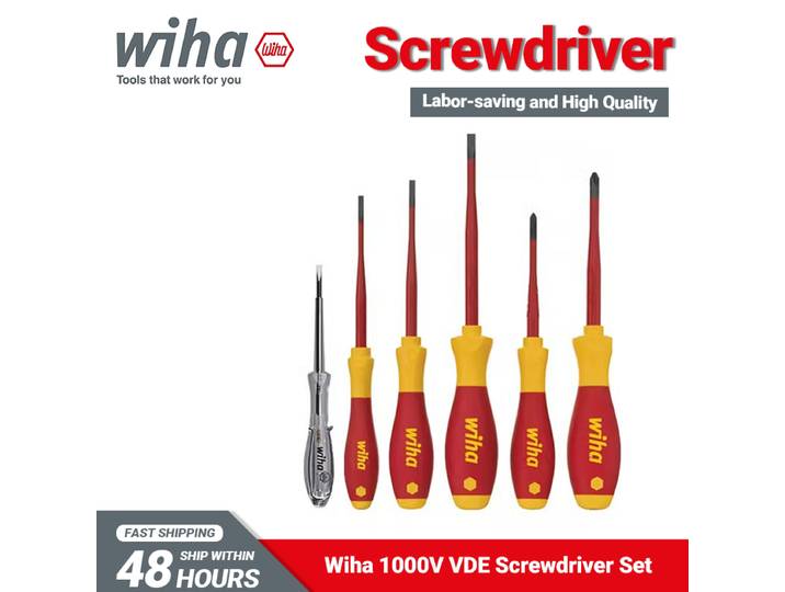 Wiha – jeu de tournevis insonorisés VDE 1000V, finition souple, électrique SlimFix Phillips fendu PH1 PH2, haute qualité et longue durée de vie
