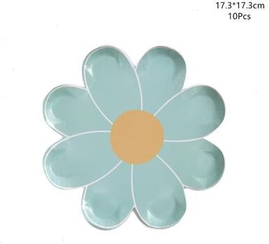 The Handy Homestead Daisy Paper Plates Floral Party Tableware For Birthday, Picnic & Cake Serving green