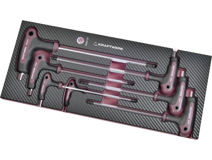 Schraubendreher KRAFTWERK Completo EVA3 T-Griff, 7-teilig , silber (silberfarben), S2-Stahl, Schraubendreher, Schraubendreher