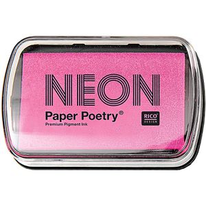 Rico-Design Stempelkissen Neon, für Kreativprojekte, neonpink, 9 x 6 cm, Kunststoffgehäuse