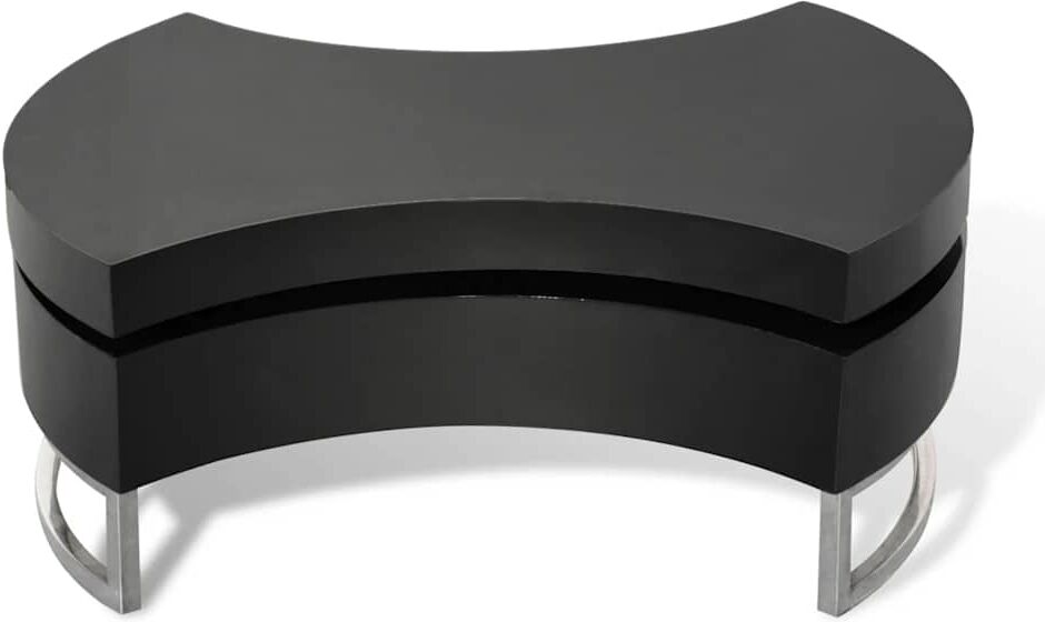 vidaXL Table basse à forme réglable noir brillant