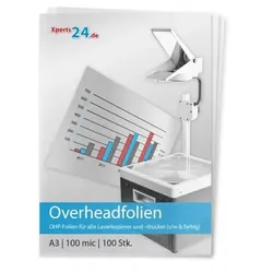 Overhead-Folien für Laserkopierer und -drucker s/w und farbig A3