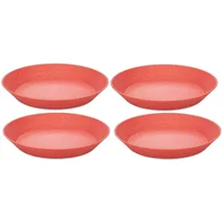 Koziol Suppen- & Pastateller Connect 24 cm, 4 Stück, Rot, Teller, Rot