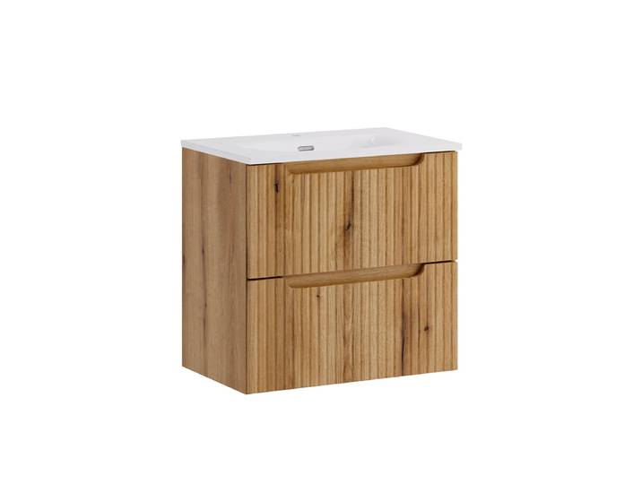 Meuble simple vasque encastrée 60cm 2 tiroirs Riva Bois