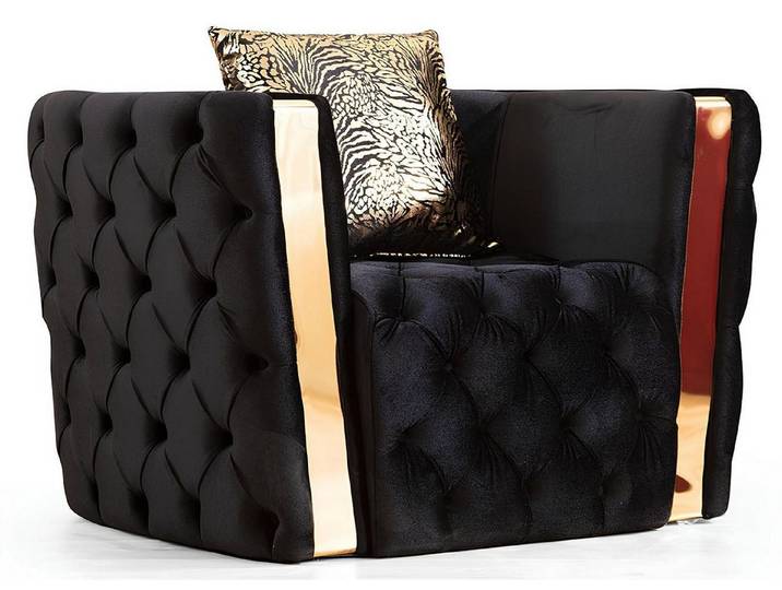 JVmoebel Sessel Sessel Stil modern Farbe schwarz beige weich Velours bequem Sessel (1-St)