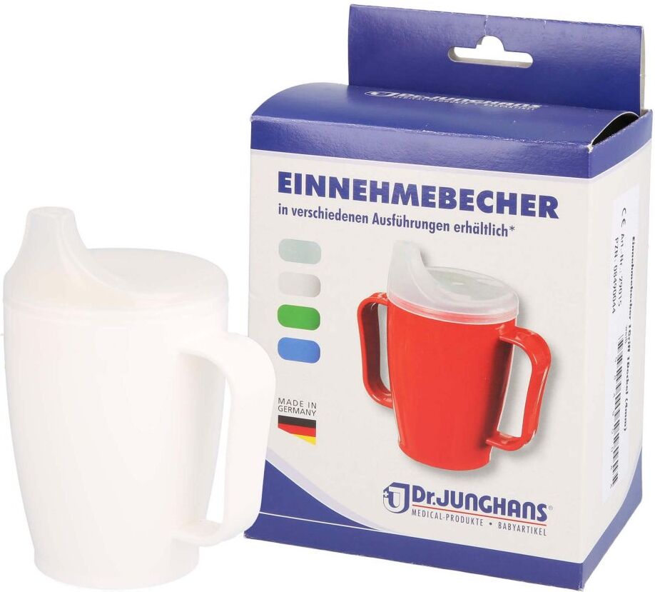 Einnehmebecher mit Griff +Deckel 4mm weiss