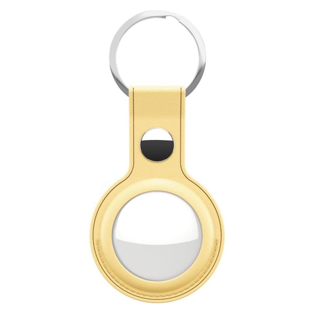 Keybudz Leather Keyring for AirTag (Color: Pastel Yellow) (AT_S1_PYL)