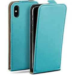 moex Flip Case iPhone X Klapphülle Leder Optik