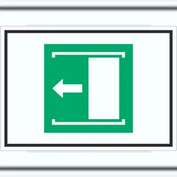 HB-Druck Schiebetür öffnet nach links Symbol Aufkleber A2 (420x594mm)
