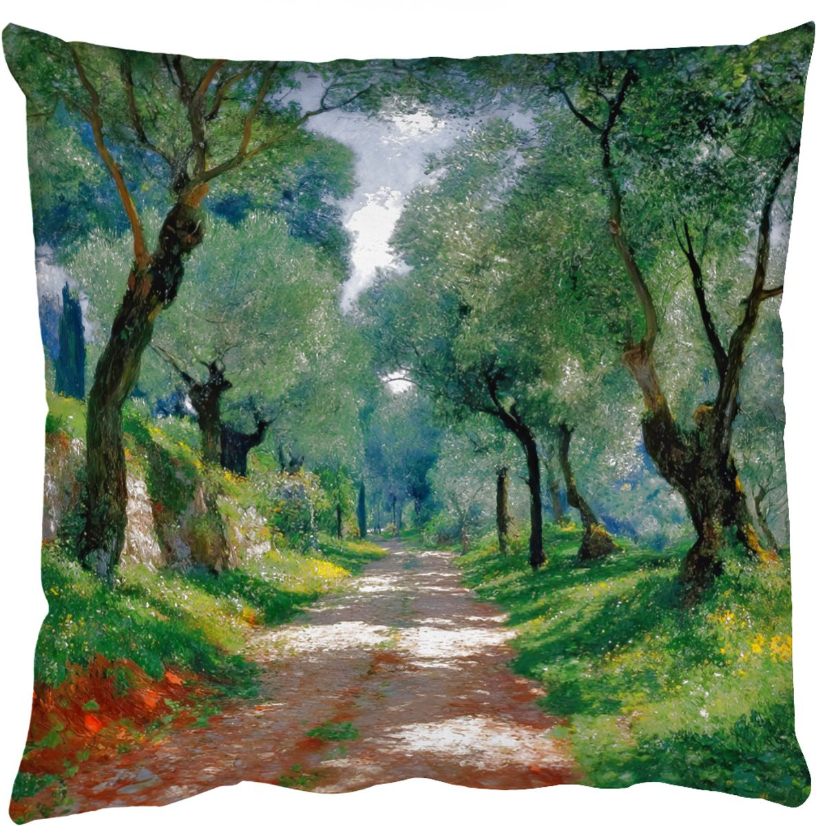 PillowMonkey Sierkussen Bomen Schaduw Pad 40 x 40 cm