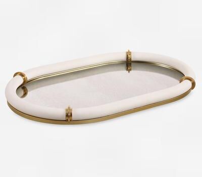 Uttermost Cyprus Leather Oval Tray