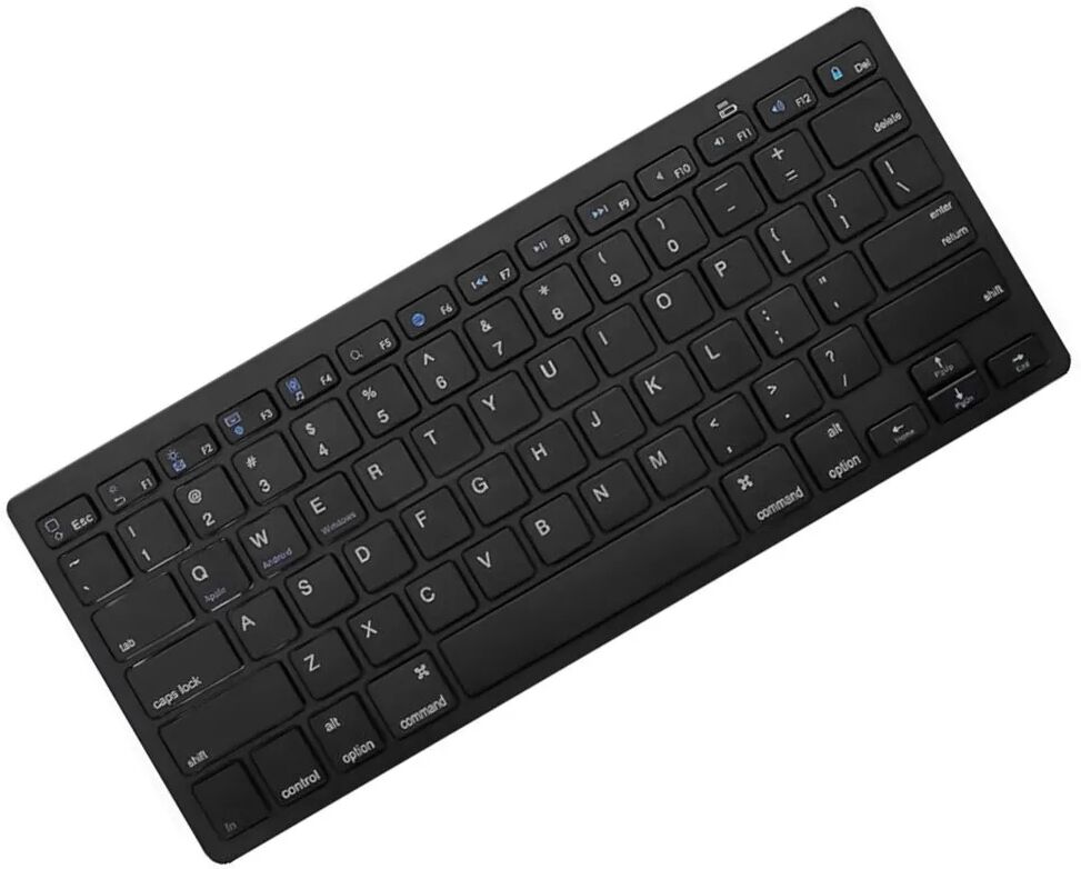 INF Schlanke Bluetooth-Tastatur: Tragbare kabellose Tastatur kompatibel mit Tablets und Smartphones Schwarz