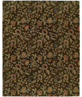 KALATY Newpot Mansions Brown Wool Hand-tufted Area Rug