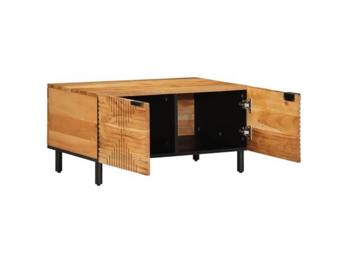 HKLGBVCR Couchtisch aus massivem Akazienholz, 80 x 50 x 40 cm, mit Aufbewahrung