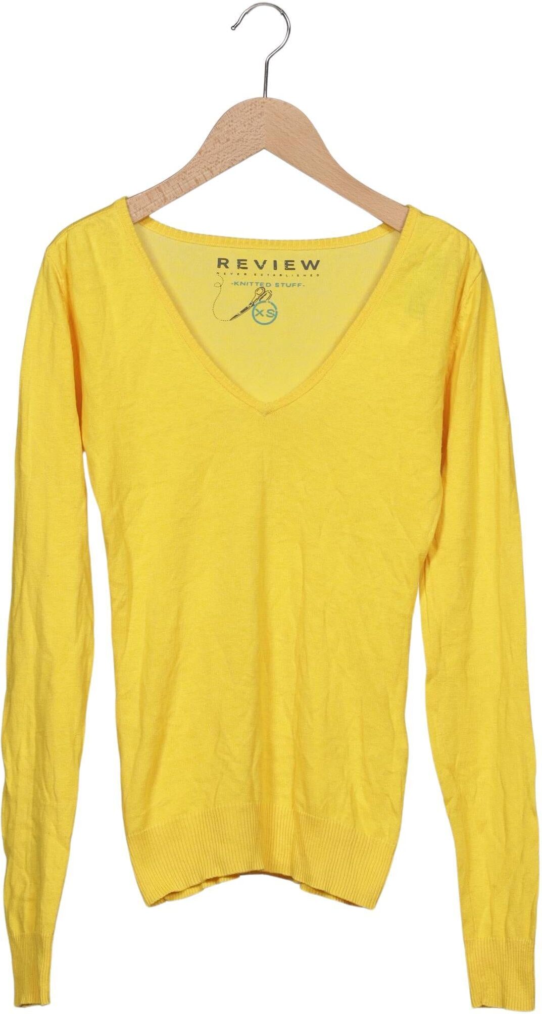 Review Damen Pullover, Gelb, Gr. XS, Baumwolle - Second Hand