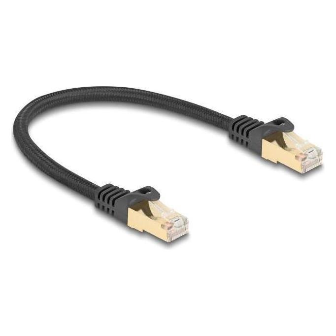 Delock RJ45 Netzwerkkabel mit Geflechtmantel Cat.6A S/FTP St (S/FTP, CAT6a, 0.25 m) (80315)