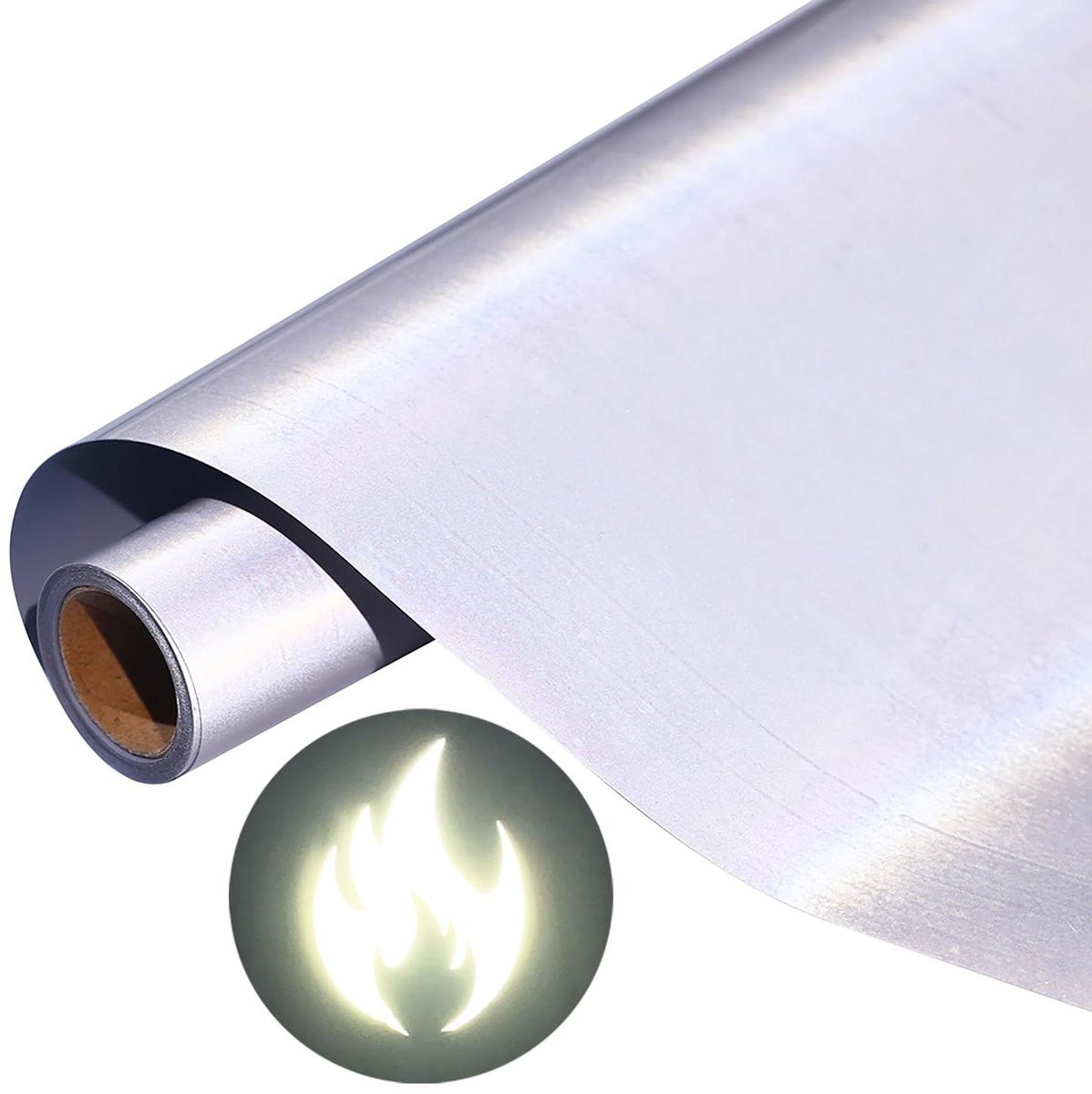 Reflecterende Plotterfolie HTV Vinyl Strijkfolie voor Textielontwerpen - Lichtgrijs - B: 183 cm, L: 305 cm