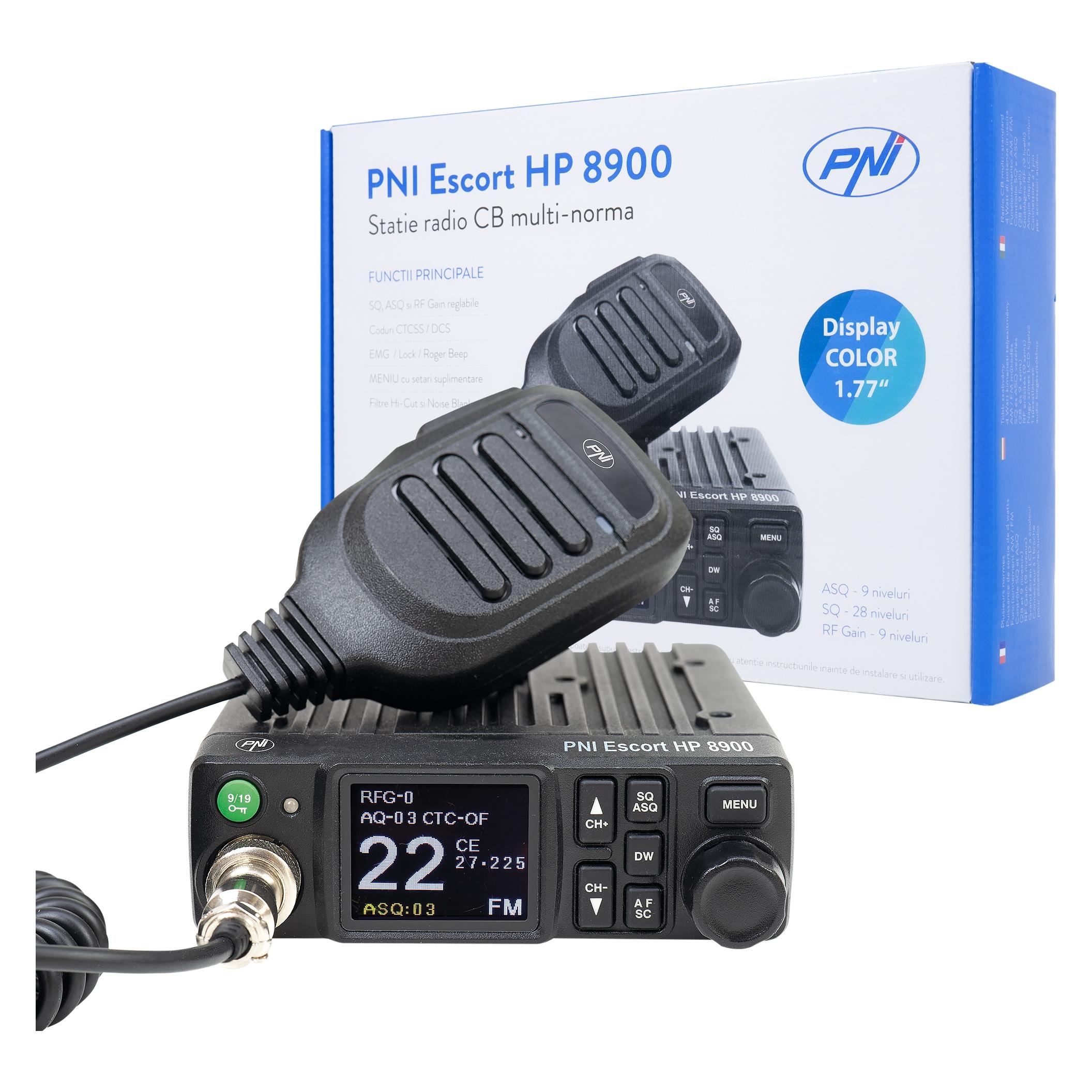 PNI CB-Funkgerät Escort HP 8900 ASQ, 12V / 24V, RF Gain, Roger Beep, CTCSS-DCS, Dual Watch AM/FM nur (37420591)