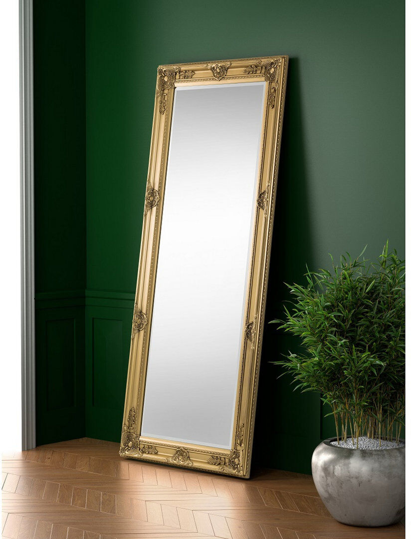 Marlow Home Co. Vigue Rectangle Leaning Full Length Mirror Gold 170cm H X 70cm W X 6cm D