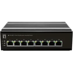 LevelOne Switch 8 Port FE IFS-0801 DIN-Rail,-30°C to 65°C (8 Ports), Netzwerk Switch, Schwarz