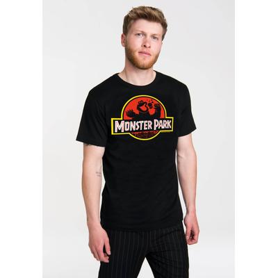 T-Shirt LOGOSHIRT "Cookie Monster - Monster Park", Herren, Gr. 3XL, schwarz, 100% Baumwolle, bedruckt, normal, Rundhals, Shirts T-Shirt, mit lizenziertem Print