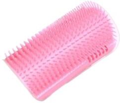 Inspired Living PurrEase Cat Self Groomer & Corner Scratcher Massager pink
