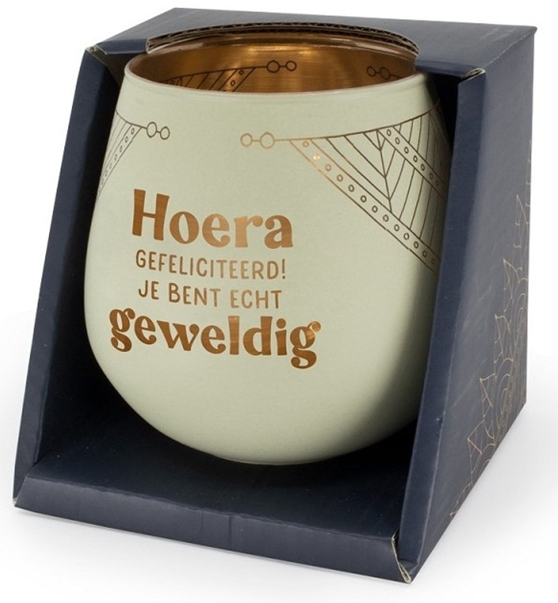 Sfeerlichthouder waxinelichthouder Gefeliciteerd