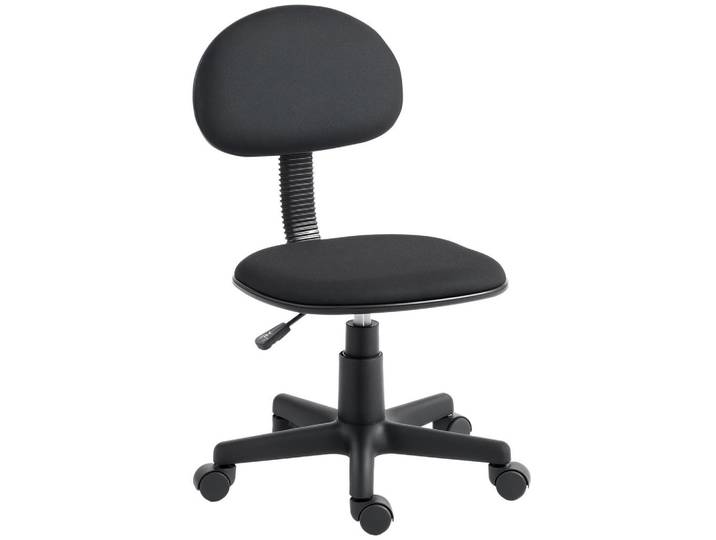 Homcom Bürostuhl Polyester Schwarz, Kunststoff, Füllung: Schaumstoff, 43x87x48 cm, Büromöbel, Bürostühle, Drehstuhl