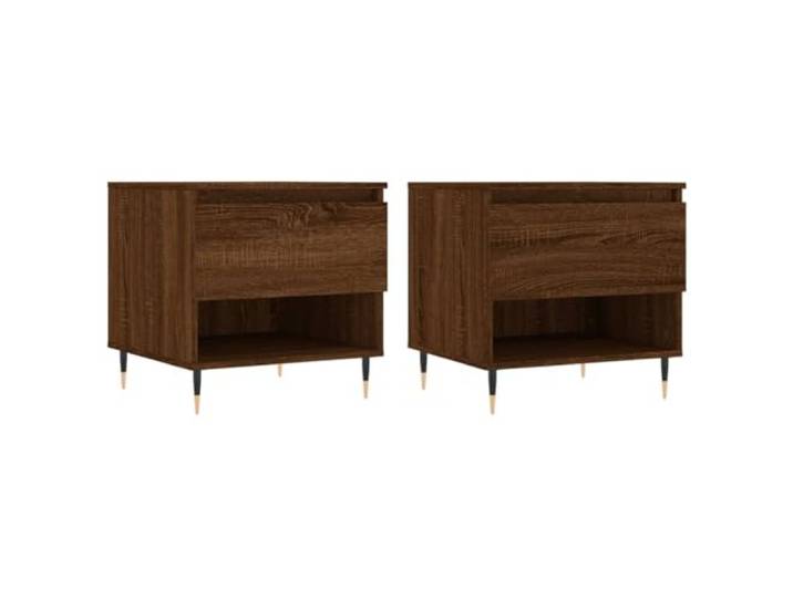 HKLGBVCR Couchtische, 2 Stück, Eiche, Braun, 50 x 46 x 50 cm, Verbundholz
