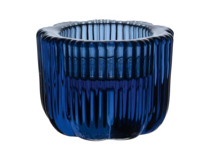 Villeroy & Boch - Fleur Bleu bougeoir 2 en 1\, résistant au lave-vaisselle\, bougeoir en verre bleu pour bougies à chauffe-plat et bougies à tige/bougies piliers\, fait main\, déco d’intérieur\, verre