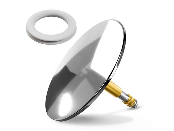 Minismus Afvoerplug Badstop met extra Ring - ⌀72 mm Universele Afvoerstop Bad met Stelschroef - Badmontageonderdelen - Badkamer & Sanitair