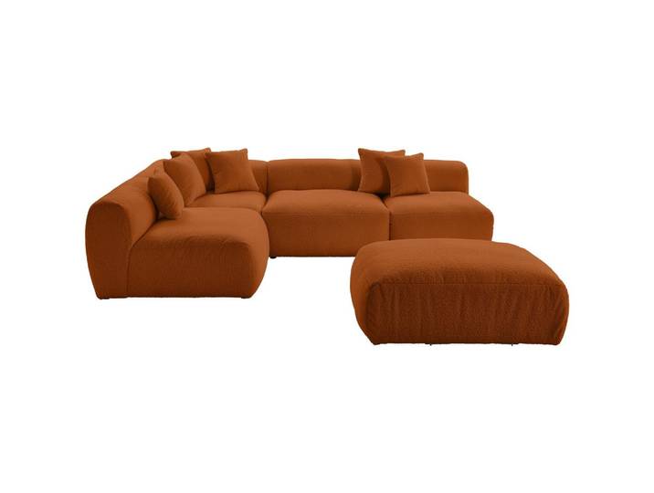 Ecksofa Bloom Rostfarben Teddystoff