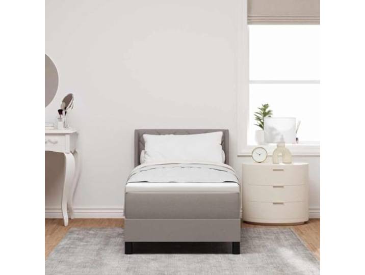 KTHLBRH Boxspringbett Taupe 200 x 80 cm Stoff Mit Kopfteil, modernes Design, robuste Struktur, Schlafzimmer