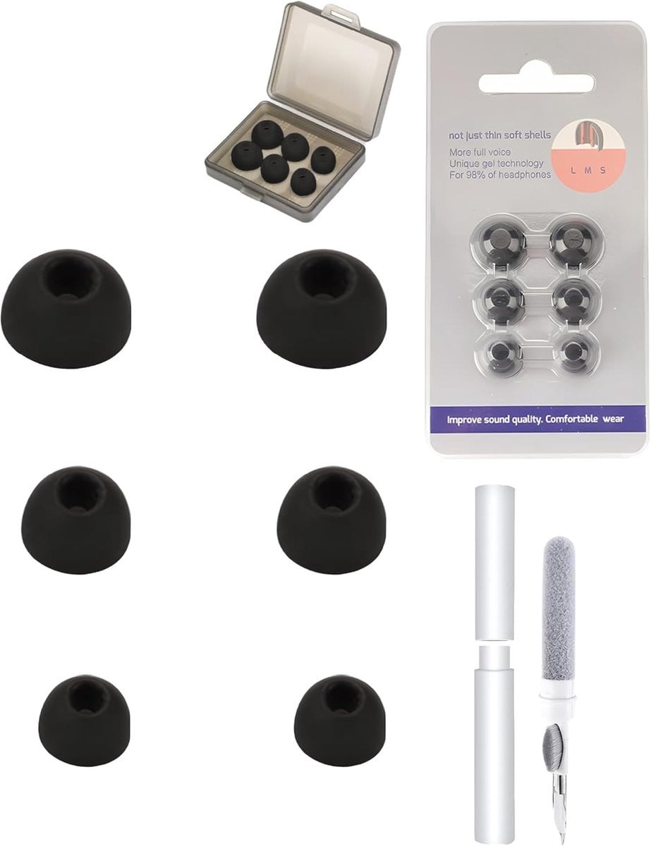 3 paar siliconen oordopjes voor Anker Soundcore P40i, zwart, maten S/M/L