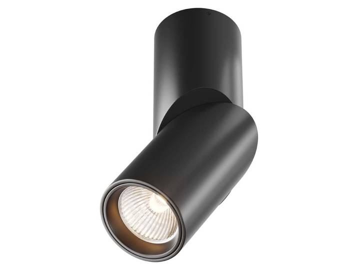 Plafonnier LED\, métal\, noir\, rond\, orientable