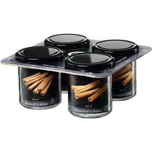 Ritzenhoff&Breker Einmachglas Mara, mit Schraubdeckel, 350 ml, zum Einkochen, luftdicht, Twist-Off, 4 Stück