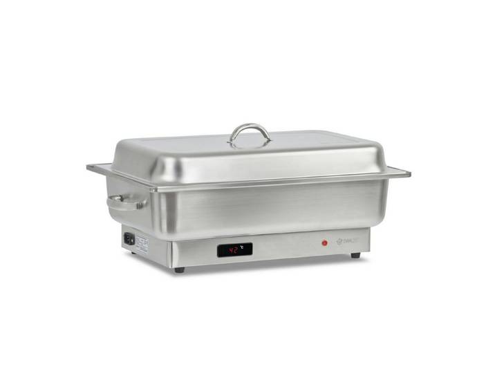 Mahlzeit Speisenwärmer Elektrischer Edelstahl Chafing Dish für GN 1/1 Behälter, 9 Liter, (Set, mit Deckel), Stövchen