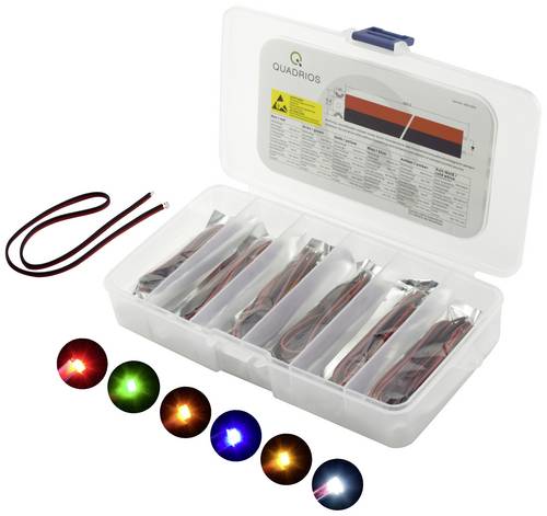 Quadrios LED-Sortiment Rot, Grün, Gelb, Blau, Weiß, Bernstein 20mA 3.0V