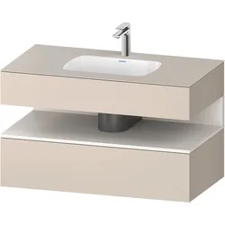 Duravit Collection One Einbauwaschtisch mit Konsolenwaschtischunterbau, 1000x550x600mm, Nische Weiß Supermatt, QA4786084830010, Farbe: Taupe Supermatt/mit Nischenbeleuchtung