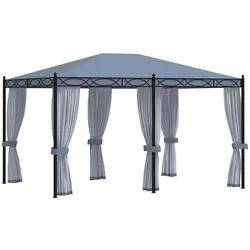 vidaXL Pavillon mit Mückennetze 3x4 m Anthrazit Stahl