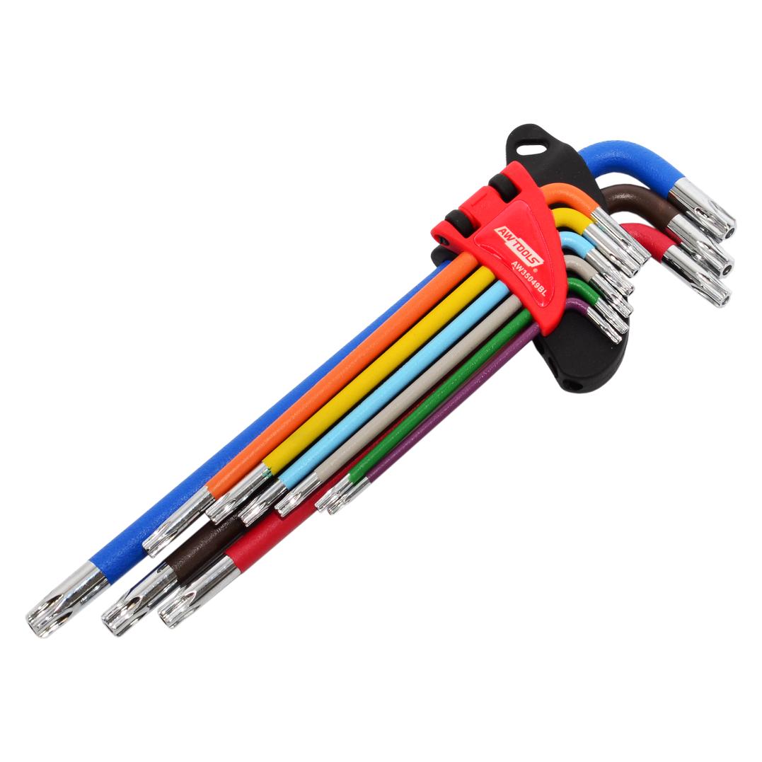 Awtools KLUCZE IMBUSOWE TORX/ T10-T50/ 9szt. KOLOR BARDZO DŁUGIE (67960007)