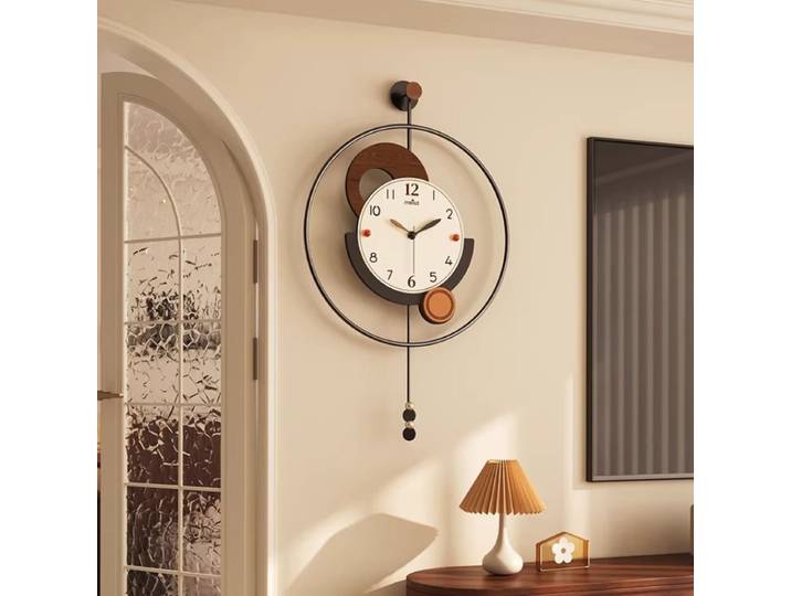 Horloge murale créative, horloge murale de luxe légère pour salon, horloge à pendule silencieuse moderne pour entrée, accessoires de décoration pour chambre à coucher