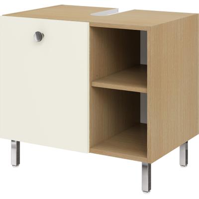 Waschbeckenunterschrank OPTIFIT "Hallig", beige (kaschmirfarben, eichefarben hell), B:65cm H:60cm T:44,6cm, Holzwerkstoff, Schränke, Waschbeckenunterschrank, Breite 65 cm, schnelle Montage mit OPTIsnap