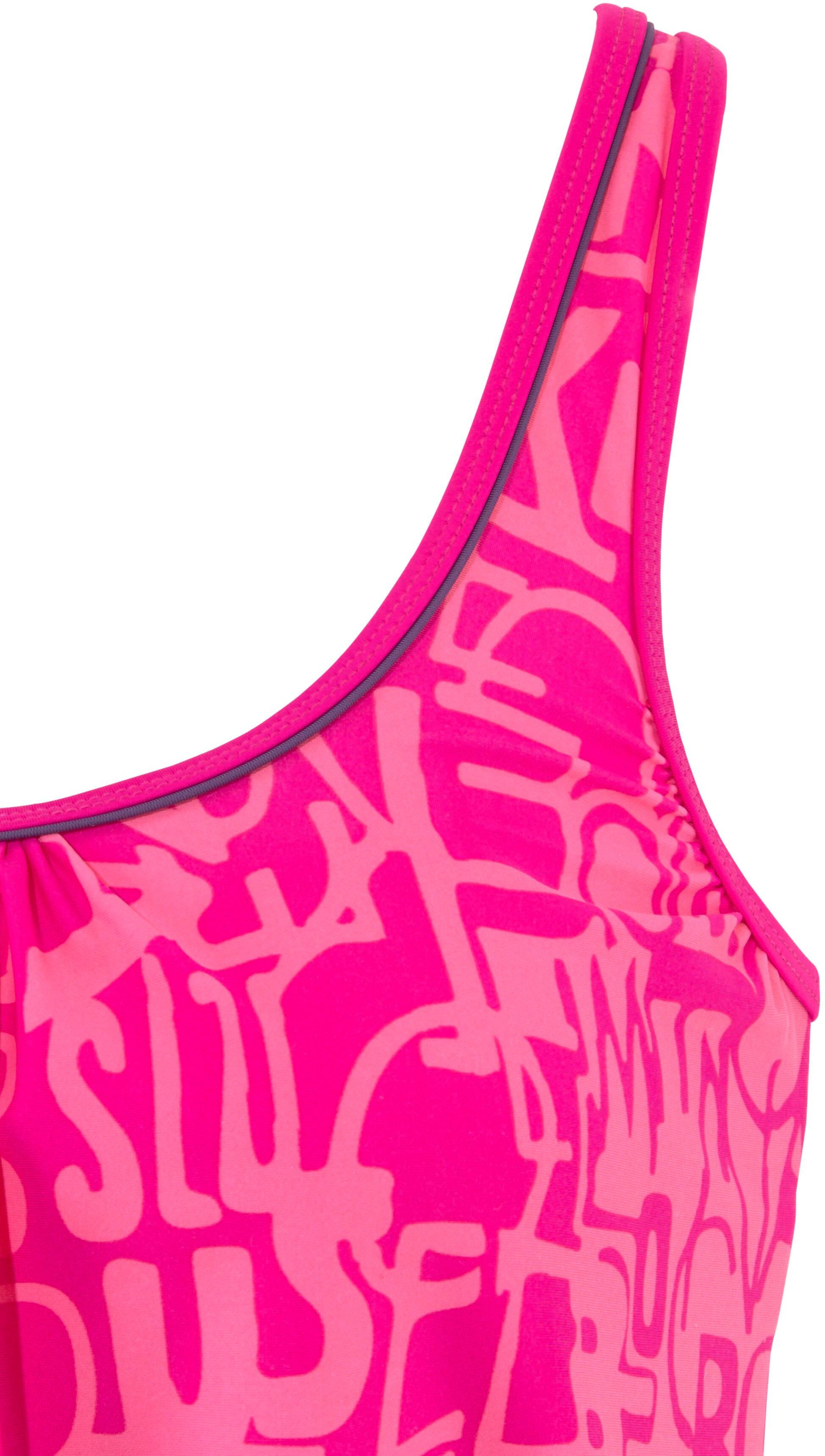 Oversize-Tankini VENICE BEACH, Damen, Gr. 50, N-Gr, lila (beere, rosa), Polyamid, Bikini-Sets Oversize-Tankini, Oversize-Form